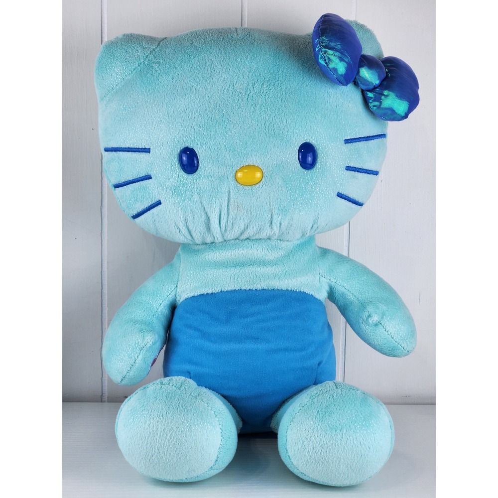 Build A Bear Hello Kitty Blue Glitter Plush Sanrio Stuffed Animal BAB